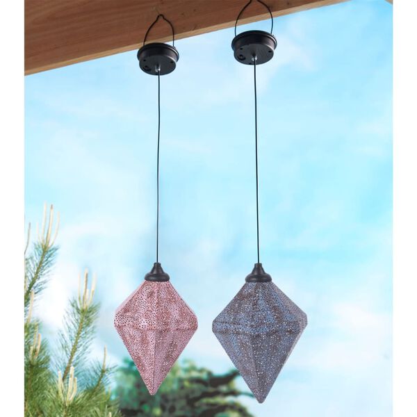 Luxform Solare LED-Garten-H&auml;ngeleuchte Tyana Orientalisch Rosa