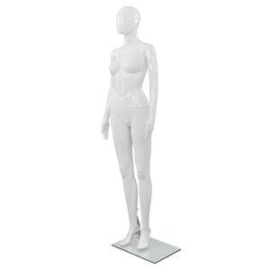 vidaXL Weibliche Schaufensterpuppe mit Glassockel Wei&szlig; 175 cm