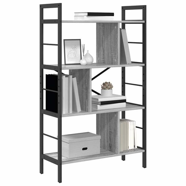 vidaXL B&uuml;cherregal Graues Sonoma 75 x 30 x 123,5 cm Holzwerkstoff