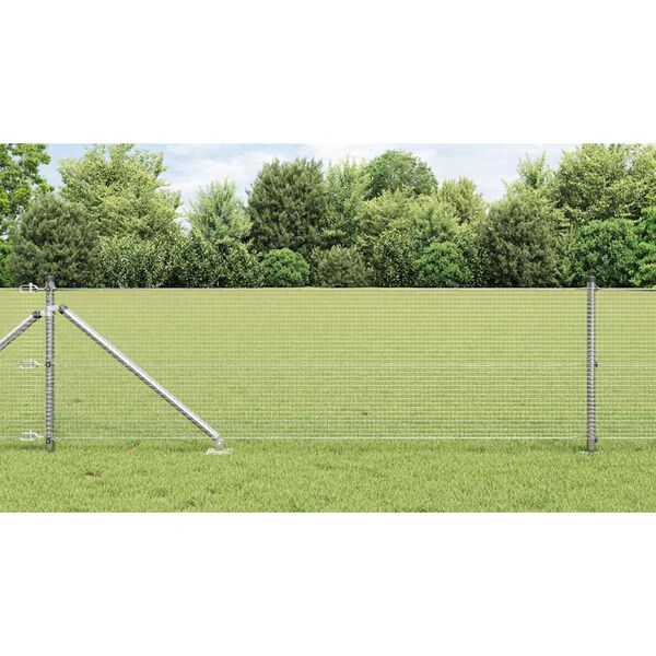 vidaXL Zaunpfosten Silber 100 x 0,6 m (16 x 16 mm Maschenweite) Stahl