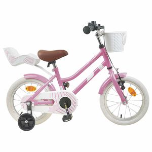 vidaXL Kinderfahrrad 14 Zoll f&uuml;r 3-5 Jahre alt Hellrosa