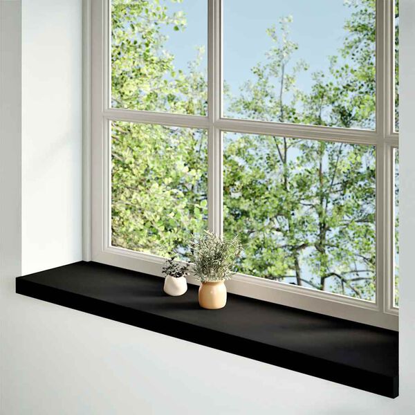 vidaXL Fensterbänke 2 Stk. Dunkelbraun 120x25x2 cm Massivholz Eiche
