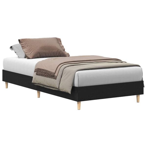 vidaXL Bettrahmen Schwarz Eichen-Optik 193 x 78 x 25 cm Holzwerkstoff