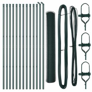 vidaXL Bodenmontierter Sechseckzaun 25 x 1,2 m PVC-beschichteter Stahl