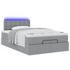 vidaXL Ottoman-Bett mit Matratze & LEDs Hellgrau 120x190 cm Stoff
