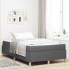 vidaXL Bettrahmen mit Matratze Dunkelgrau 120 x 190 cm Stoff