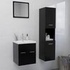 vidaXL Badm&ouml;bel-Set Schwarz Holzwerkstoff