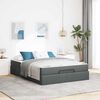 vidaXL Bettgestell mit Matratze mit Matratze 2 pcs Dunkelgrau Stoff