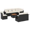 vidaXL 9-tlg. Garten-Sofagarnitur mit Kissen Schwarz Poly Rattan
