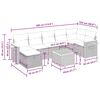 vidaXL 8-tlg. Garten-Sofagarnitur mit Kissen Beige Poly Rattan