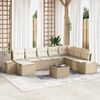 vidaXL Garten-Sofa-Set mit Kissen 8 pcs Beige und Creme Poly-Rattan