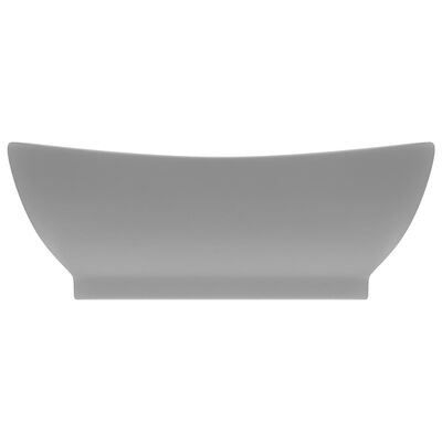 vidaXL Luxus-Waschbecken Überlauf Matt Hellgrau 58,5x39cm Keramik