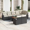 vidaXL Gartensofa-set mit Speicher 9 pcs Schwarz und Creme Poly-Rattan