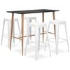 vidaXL 5-tlg. Bar-Set Schwarz und Wei&szlig;