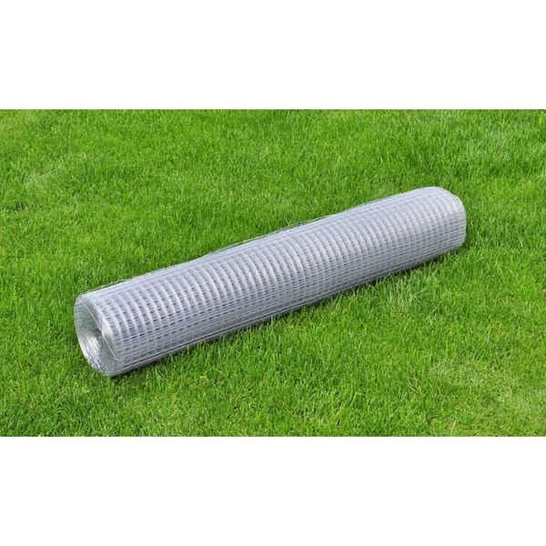 vidaXL Drahtzaun f&uuml;r H&uuml;hner Verzinkter Stahl 10x1 m Silbern