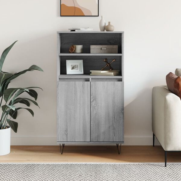 vidaXL Highboard Grau Sonoma 60x36x110 cm Holzwerkstoff