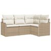 vidaXL Gartensofa-set 4 stk. Beige Poly-Rattan