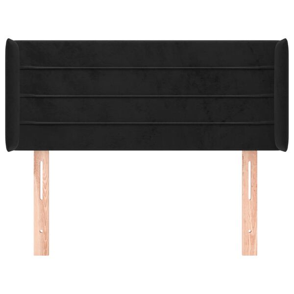 vidaXL Kopfteil mit Ohren Schwarz 83x16x78/88 cm Samt