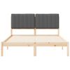 vidaXL Bettgestell mit gepolstertem Kopfteil Dunkelgrau 140 x 190 cm
