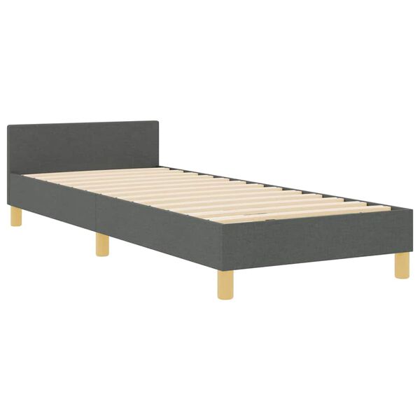vidaXL Bettgestell mit Kopfteil Dunkelgrau 90 x 200 cm Stoff