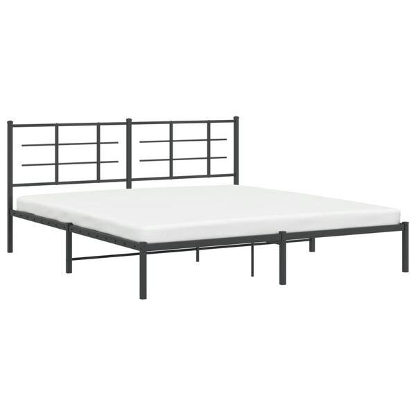 vidaXL Bettgestell mit Kopfteil Metall Schwarz 180x200 cm
