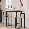vidaXL Bartisch Natur 110 x 55 x 105 cm Massives Kiefernholz