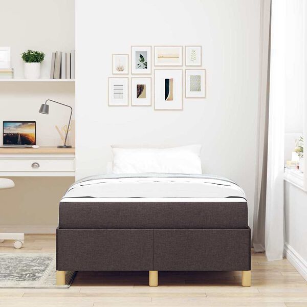 vidaXL Bettrahmen mit Matratze Dunkelbraun 120 x 190 cm Stoff