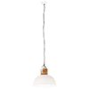 vidaXL H&auml;ngelampe Industriestil Wei&szlig; Rund 42 cm E27 Mango Massivholz
