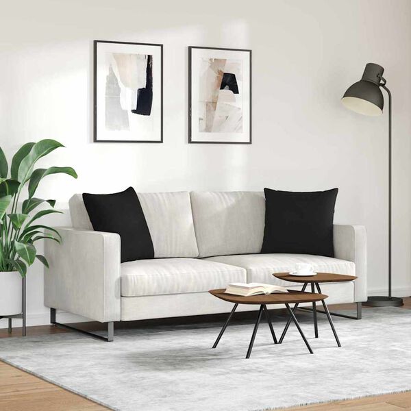 vidaXL Sofakissen 2 St&uuml;ck Schwarz 50 x 50 cm Stoff
