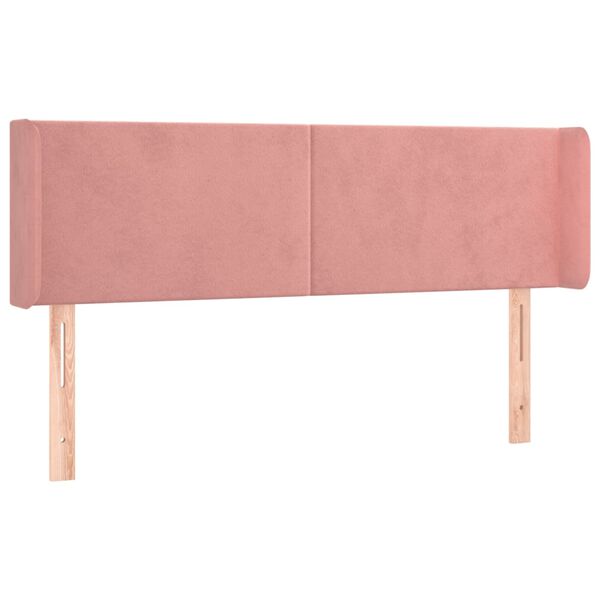 vidaXL LED Kopfteil Rosa 147x16x78/88 cm Samt