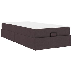 vidaXL Bettgestell mit Matratze 2 Stk. Hellbraun Stoff