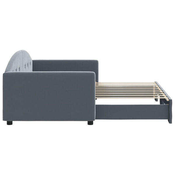 vidaXL Tagesbett Ausziehbar Dunkelgrau 90x190 cm Samt