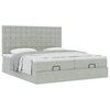 vidaXL Ottoman-Bett mit Matratzen Hellgrau 200x200 cm Samt