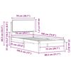 vidaXL Bettgestell mit gepolstertem Kopfteil Dunkelgrau 75 x 190 cm