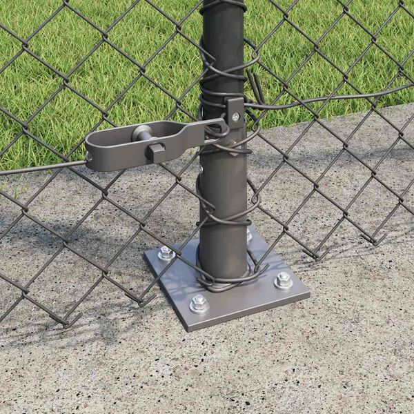 vidaXL Zaunpfosten Grau 10 x 1,4 m (40 x 40 mm Maschen) Stahl und PVC