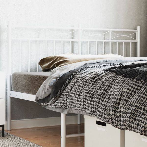 vidaXL Ersatz-Kopfteil Metall Wei&szlig; 160 cm