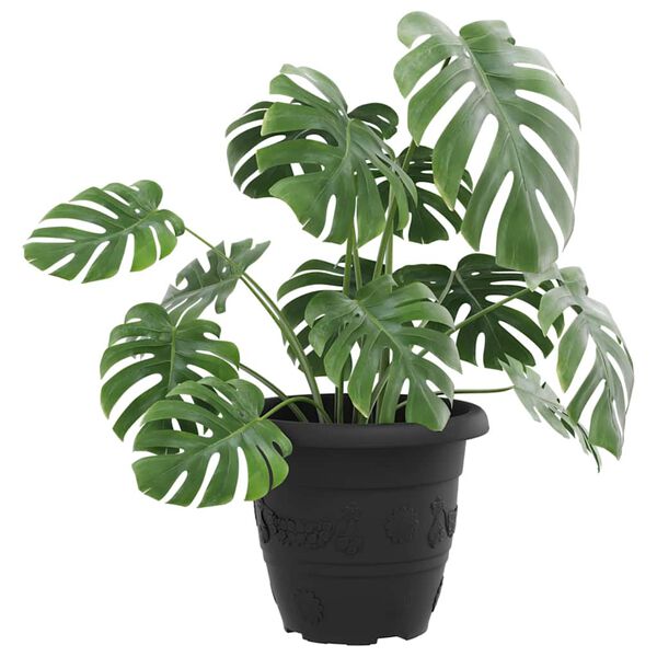 vidaXL Runder Blumentopf 6 pcs Schwarz &Oslash; 26 x 21,5 cm Kunststoff