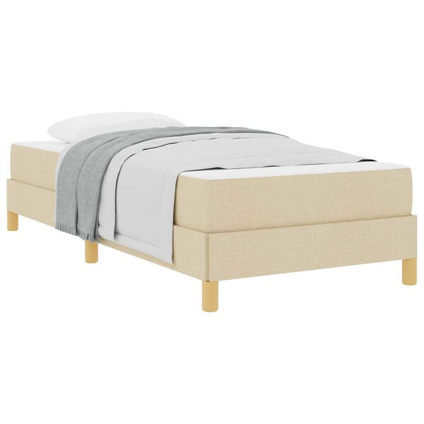 vidaXL Boxspringbett mit Matratze Creme 80 x 200 cm Stoff