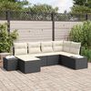 vidaXL Gartensofa-set mit Kissen 6 pcs Schwarz und Creme Poly-Rattan