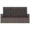 vidaXL Gartenbank mit Liegefunktion & Kissen Grau 173 cm Poly Rattan
