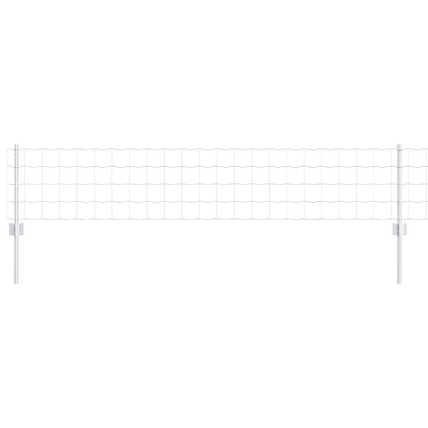 vidaXL Zaun mit Pfosten Silber 0,4 x 25 m Stahl