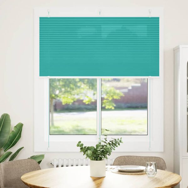vidaXL Plissee Petrolgr&uuml;n 120x100 cm Stoffbreite 119,4 cm Polyester