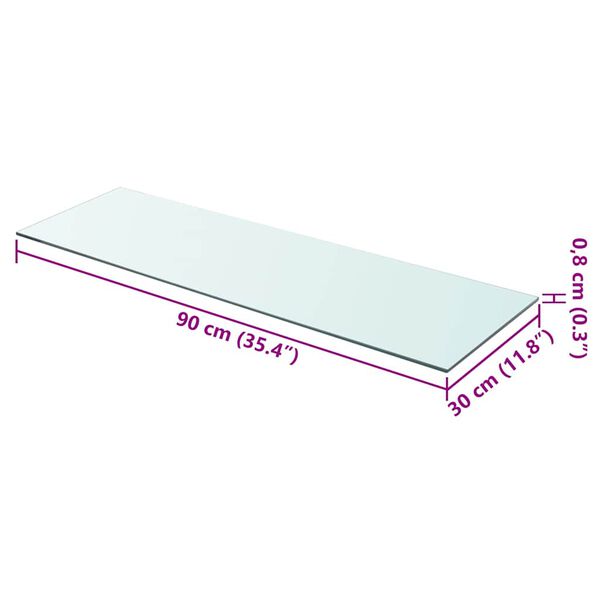 vidaXL Regalb&ouml;den 2 Stk. Glas Transparent 90x30 cm