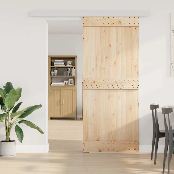 vidaXL Schiebetürbeschlag-Set 183 cm Aluminiumlegierung Silbern