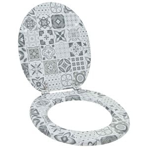 vidaXL Soft-Close Toilettensitz Grau 44 x 38 cm MDF-Platte
