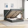 vidaXL Ottoman-Bett mit Matratze Dunkelgrau 140x190 cm Stoff