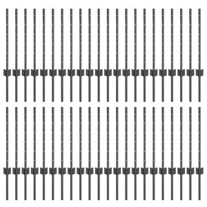vidaXL Eingebetteter Zaunpfosten 44 Stk. Grau 100 cm
