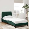 vidaXL Bett mit Matratze "Hanko" Dunkelgr&uuml;n 80x200 cm Samt