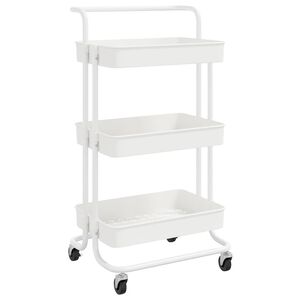 vidaXL K&uuml;chenwagen 3 Etagen Wei&szlig; 42x35x85 cm Eisen und ABS