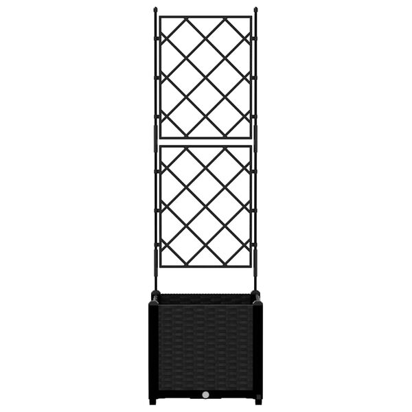 vidaXL Garten-Pflanzgef&auml;&szlig; Schwarz 40 x 40 x 143 cm Stahl